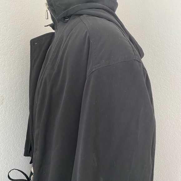 SOLD black hooded puffer coat by Fleet Street - Picture 7 of 8